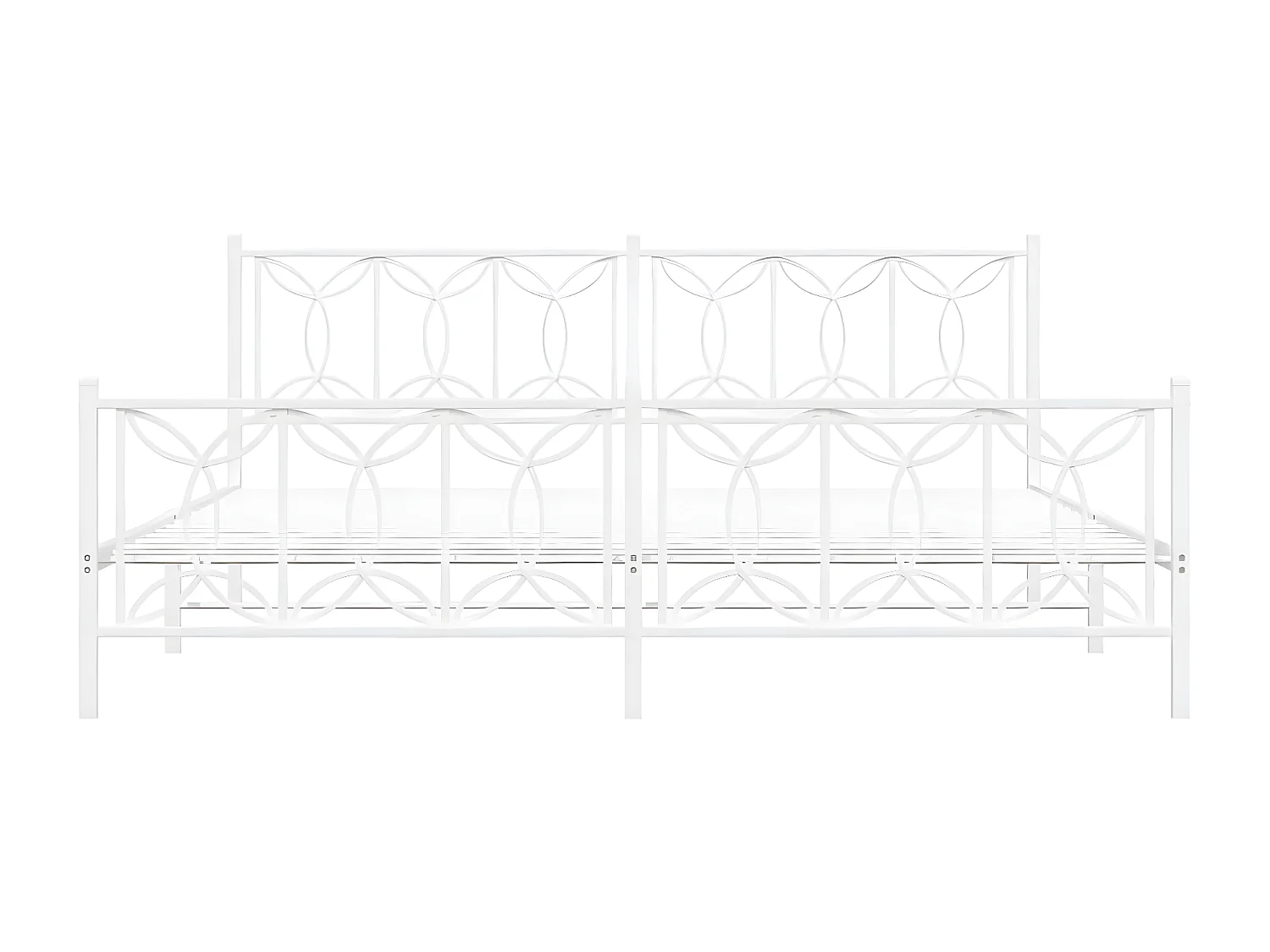 Estructura cama metal con cabecero y pie cama blanco 193x203 cm