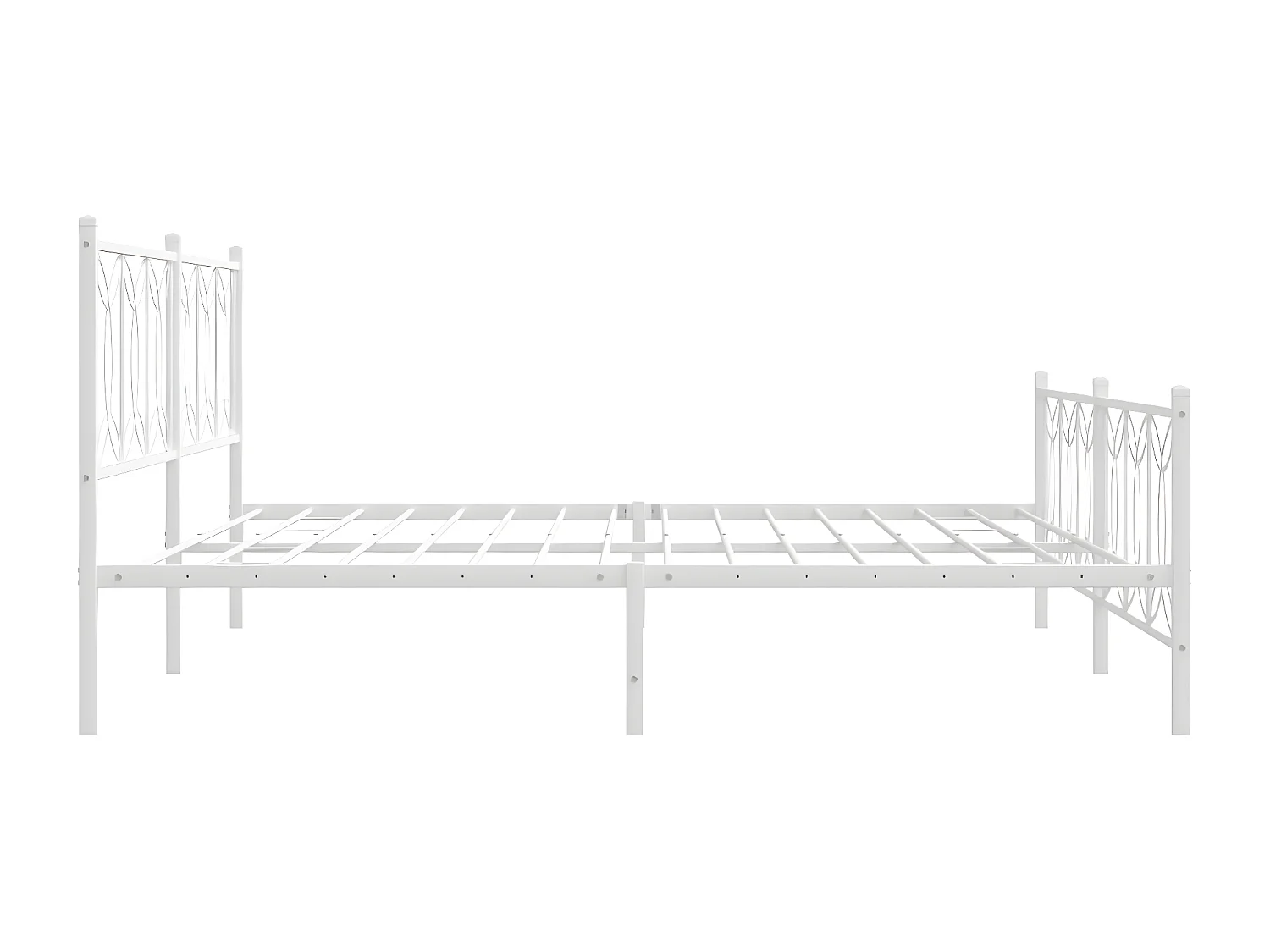 Estructura cama metal con cabecero y pie cama blanco 193x203 cm