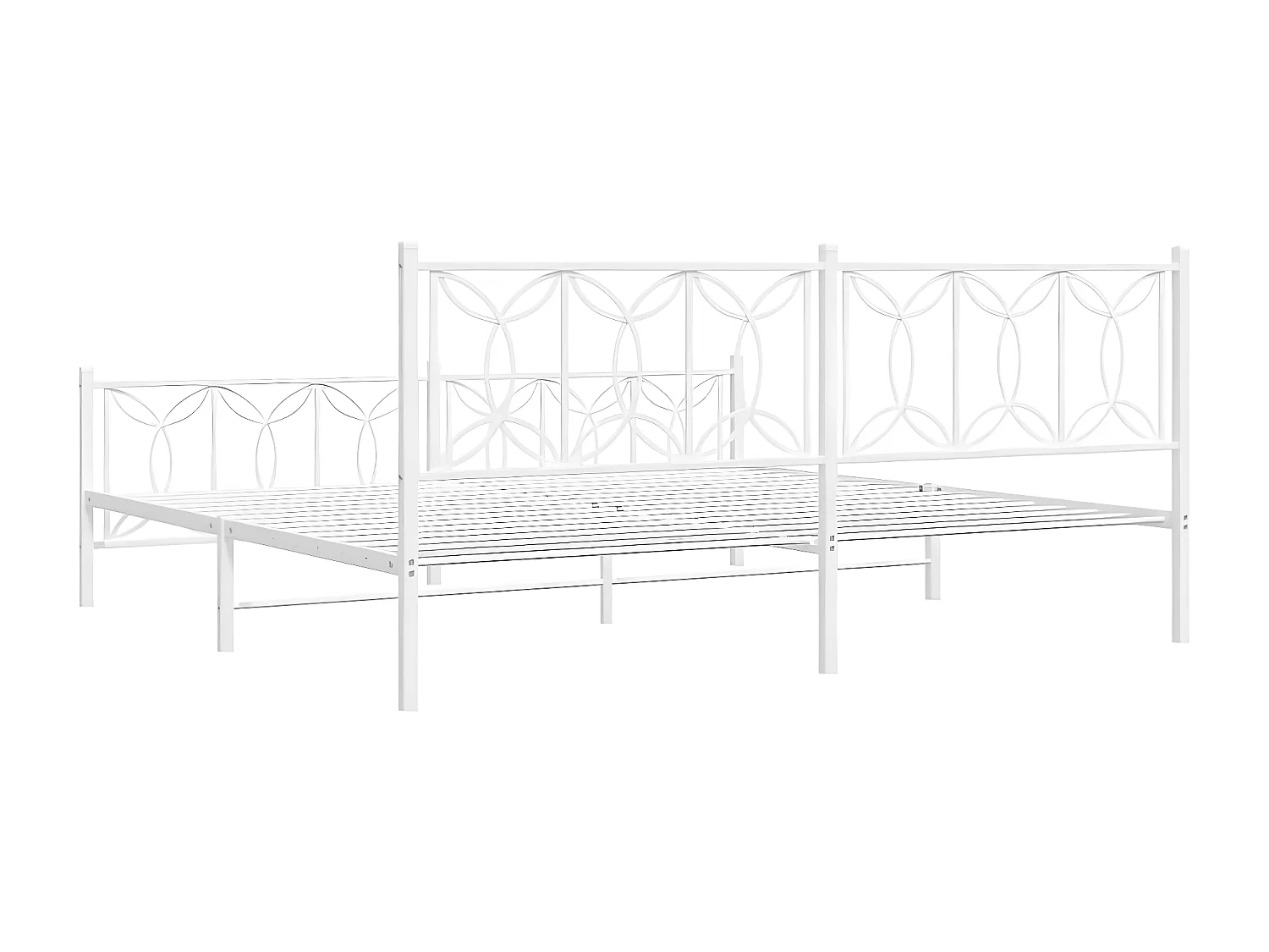 Estructura cama metal con cabecero y pie cama blanco 193x203 cm