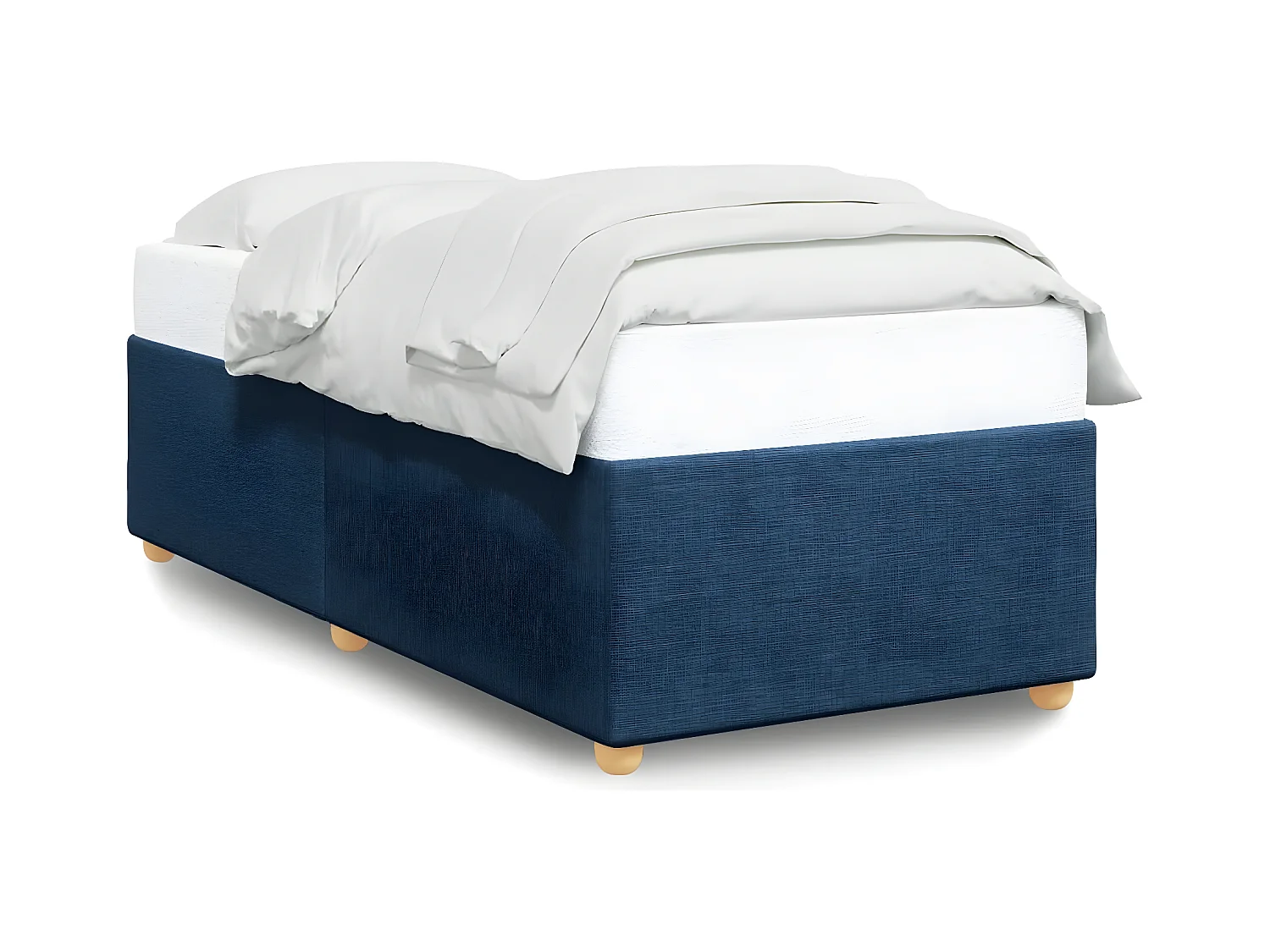 Cadre de lit Bleu 90x200 cm Tissu