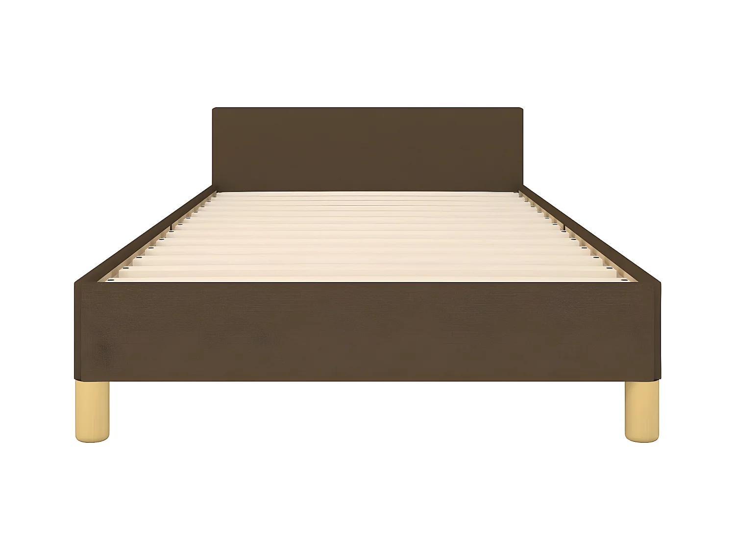 Cadre de lit avec tête de lit Marron foncé 90x200 cm Tissu