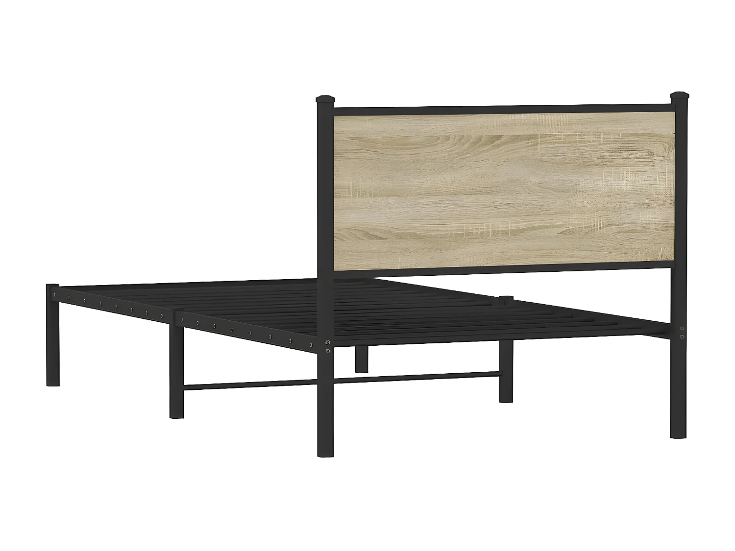 Estructura de cama con cabecero metal roble Sonoma 100x190 cm
