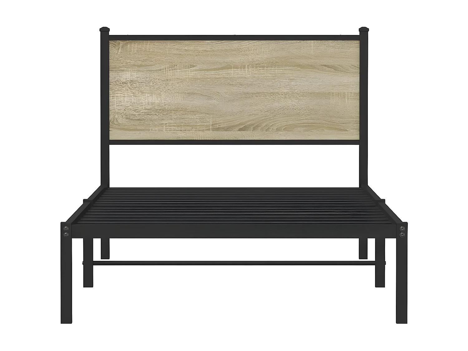 Cadre de lit métal avec tête de lit chêne sonoma 100x190 cm