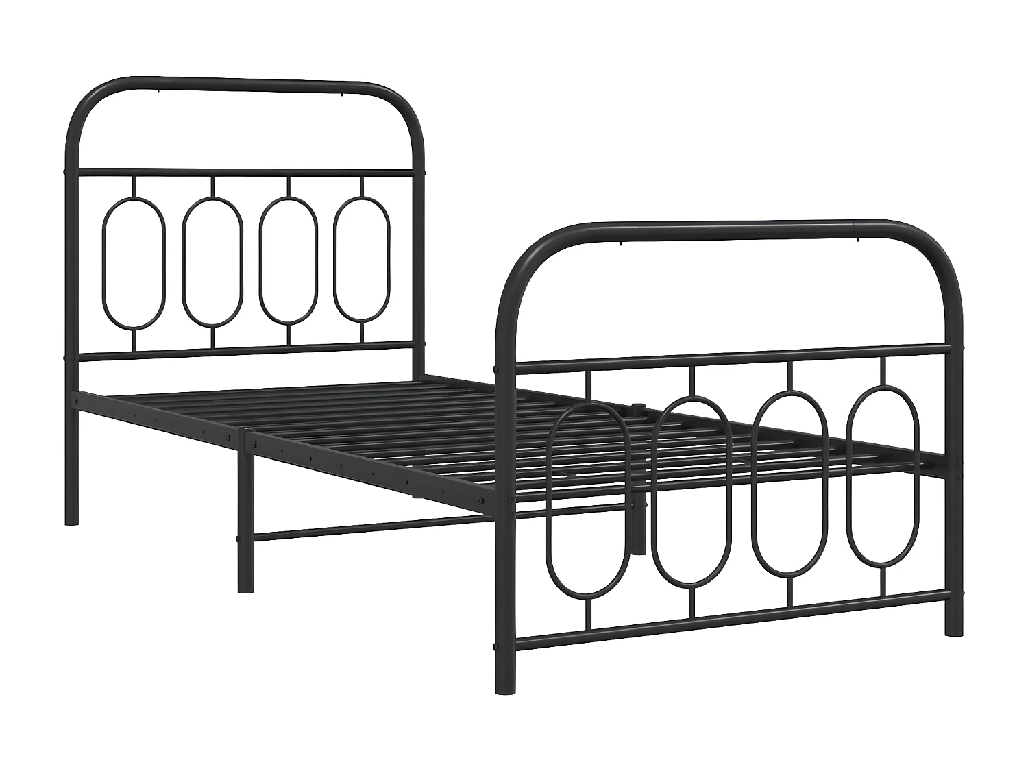Estrutura de cama com cabeceira e pés 80x200 cm metal preto