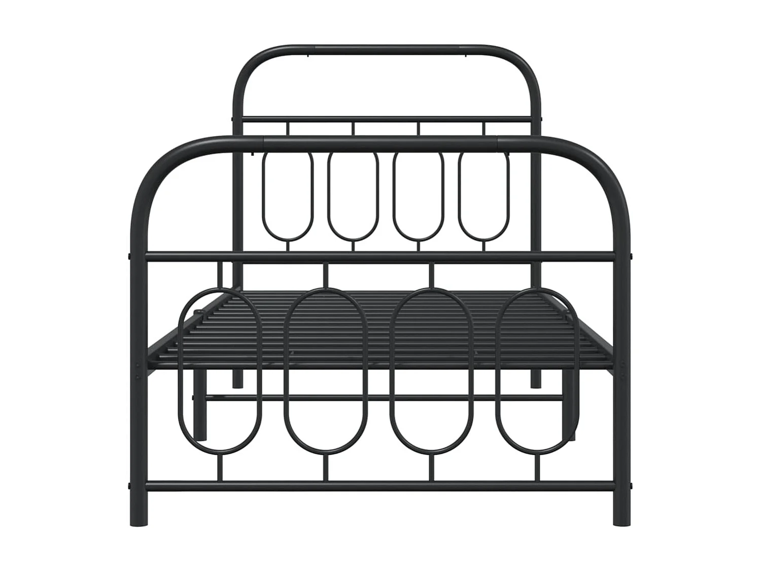 Estrutura de cama com cabeceira e pés 80x200 cm metal preto