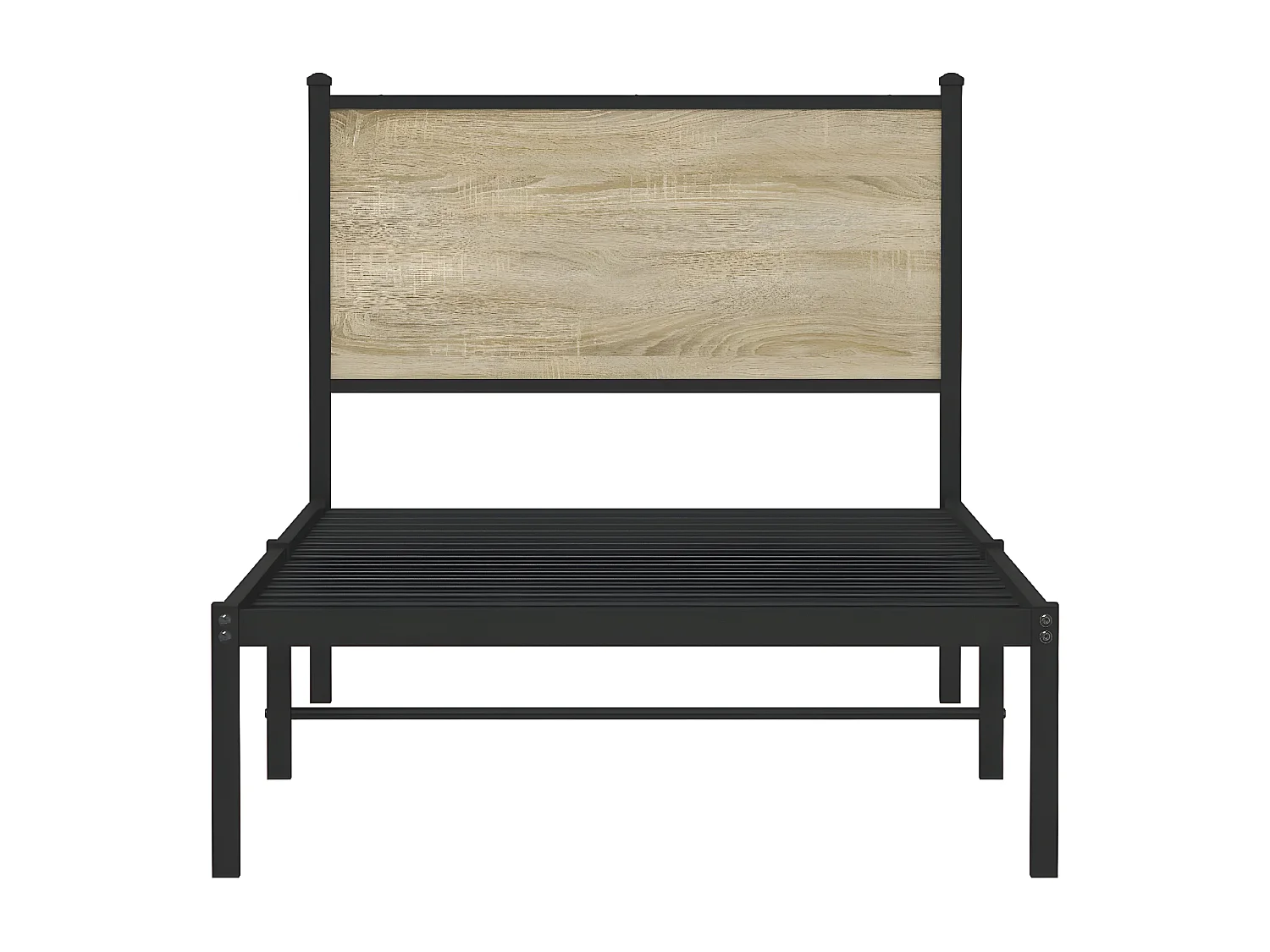 Estructura de cama con cabecero metal roble Sonoma 90x200 cm