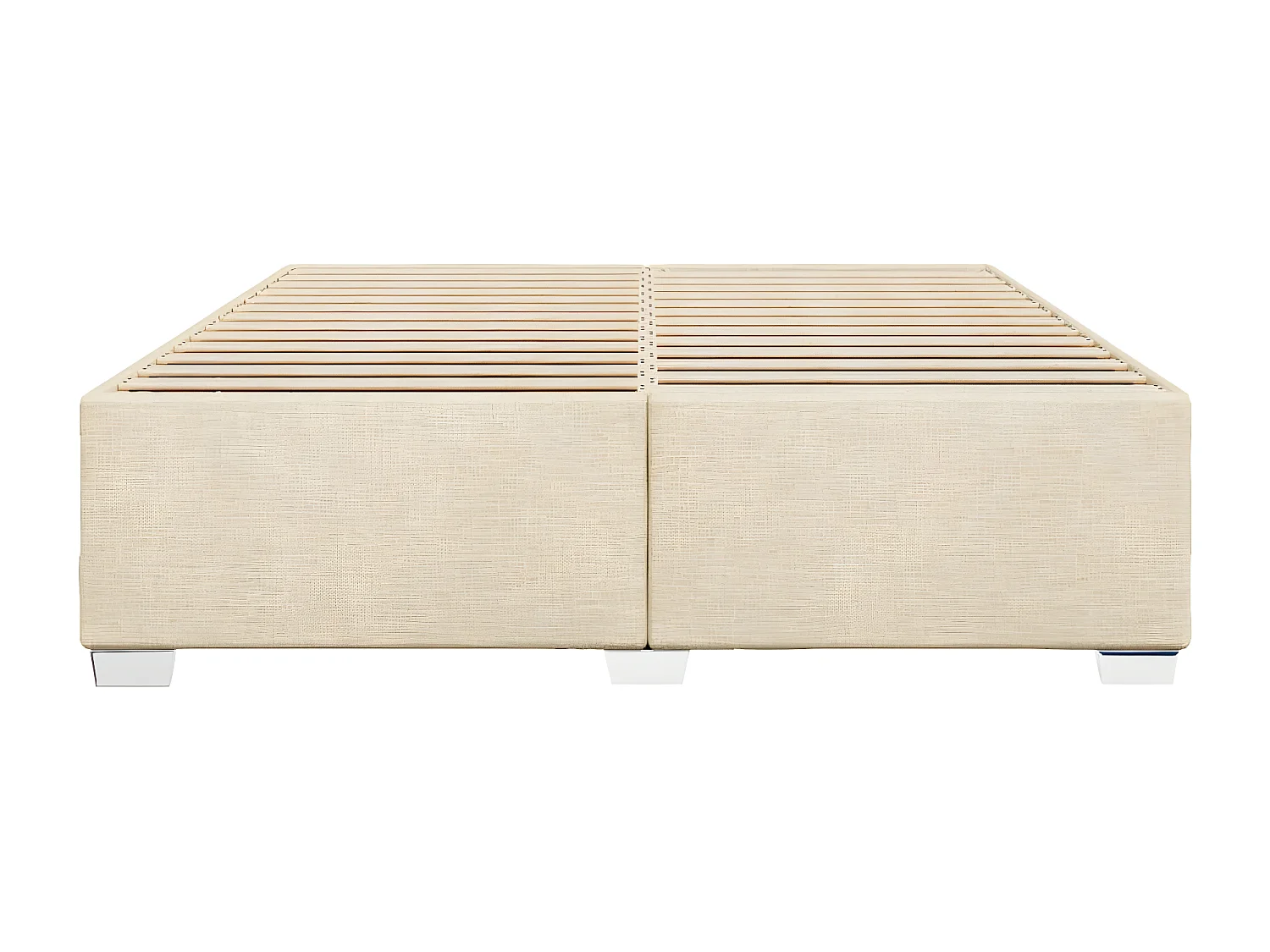 Estrutura de cama tecido cor creme 200x200 cm