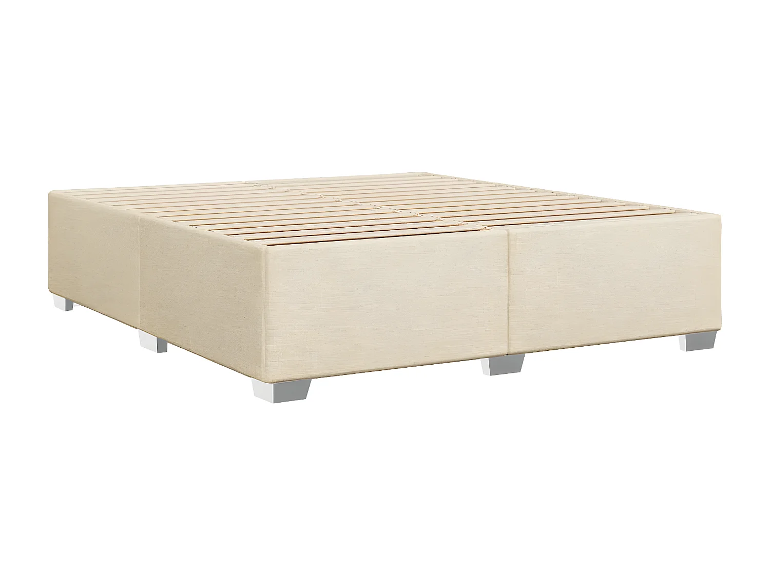 Estrutura de cama tecido cor creme 200x200 cm
