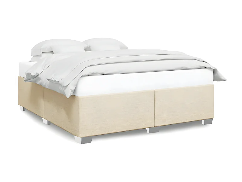 Estructura de cama de tela color crema 200x200 cm