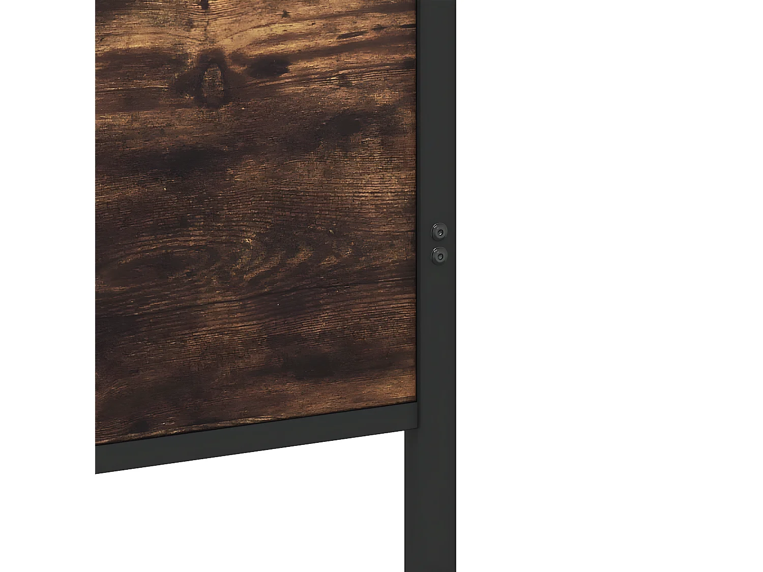 Cama con cabecero y pie de cama metal roble ahumado 100x200 cm