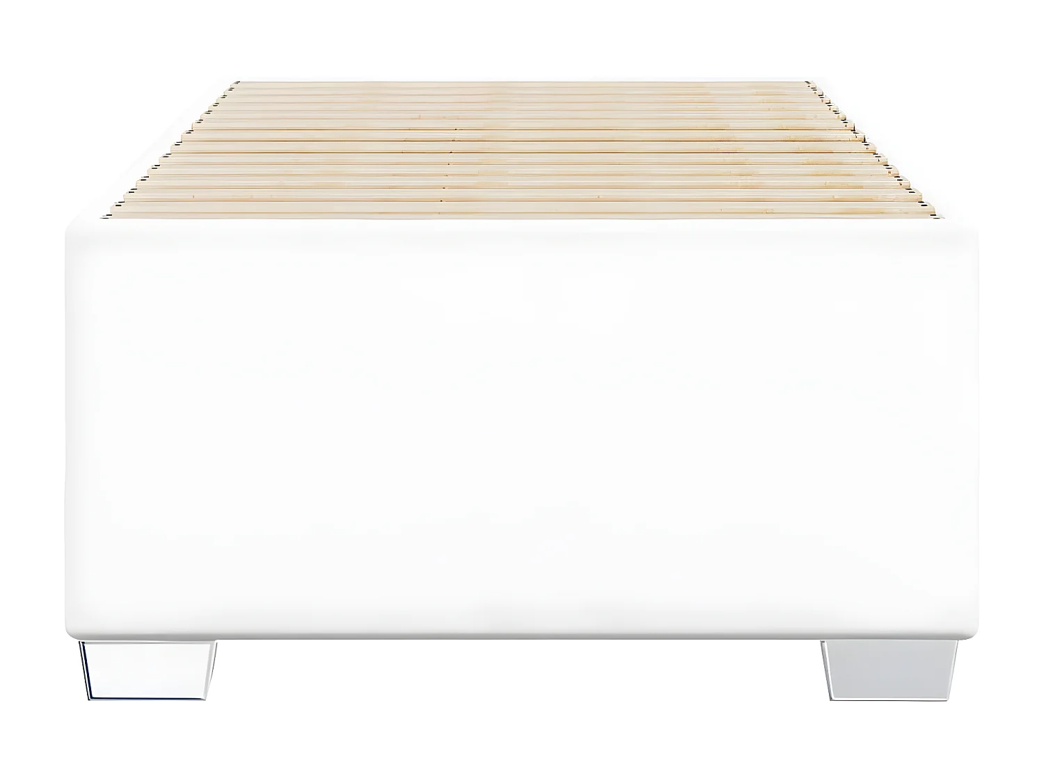 Estructura de cama de cuero sintético blanco 100x200 cm