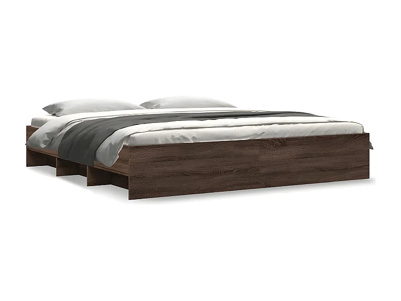 Estrutura de cama 180x200cm derivados madeira carvalho castanho