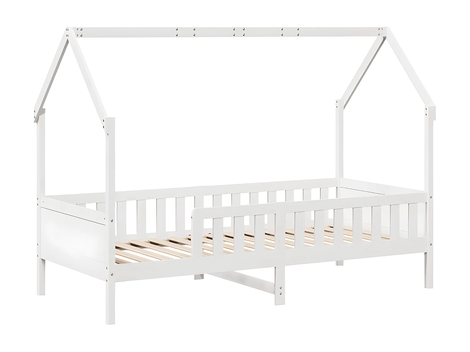 Cadre de lit d'enfants forme de maison 90x190cm bois massif pin