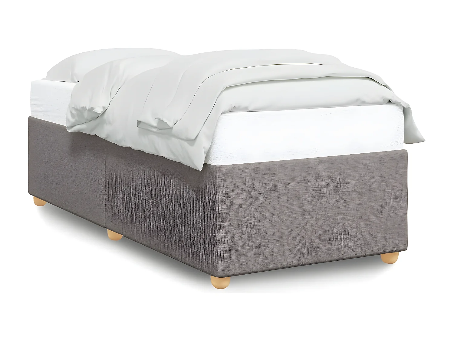 Estrutura de cama 90x190 cm tecido cinza-acastanhado