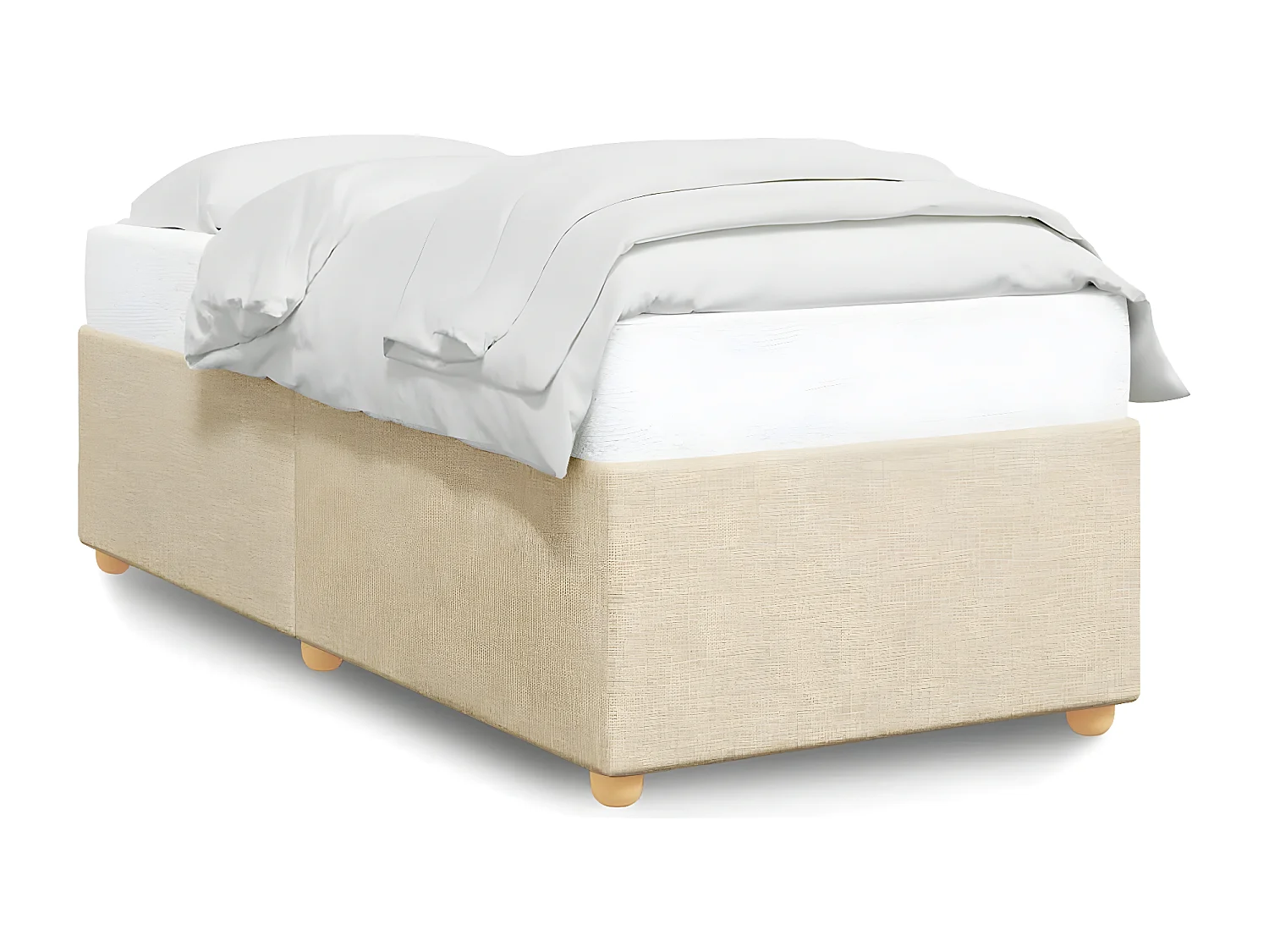 Cadre de lit Crème 100 x 200 cm Tissu