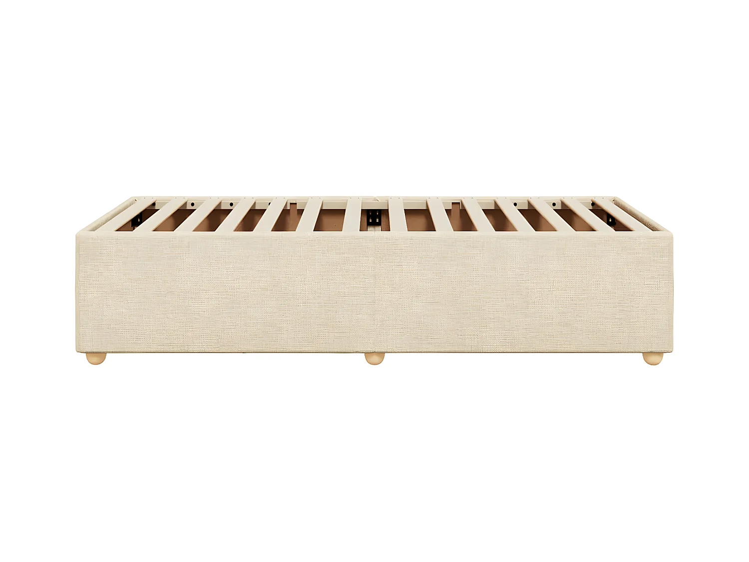 Estructura de cama de tela color crema 100x200 cm