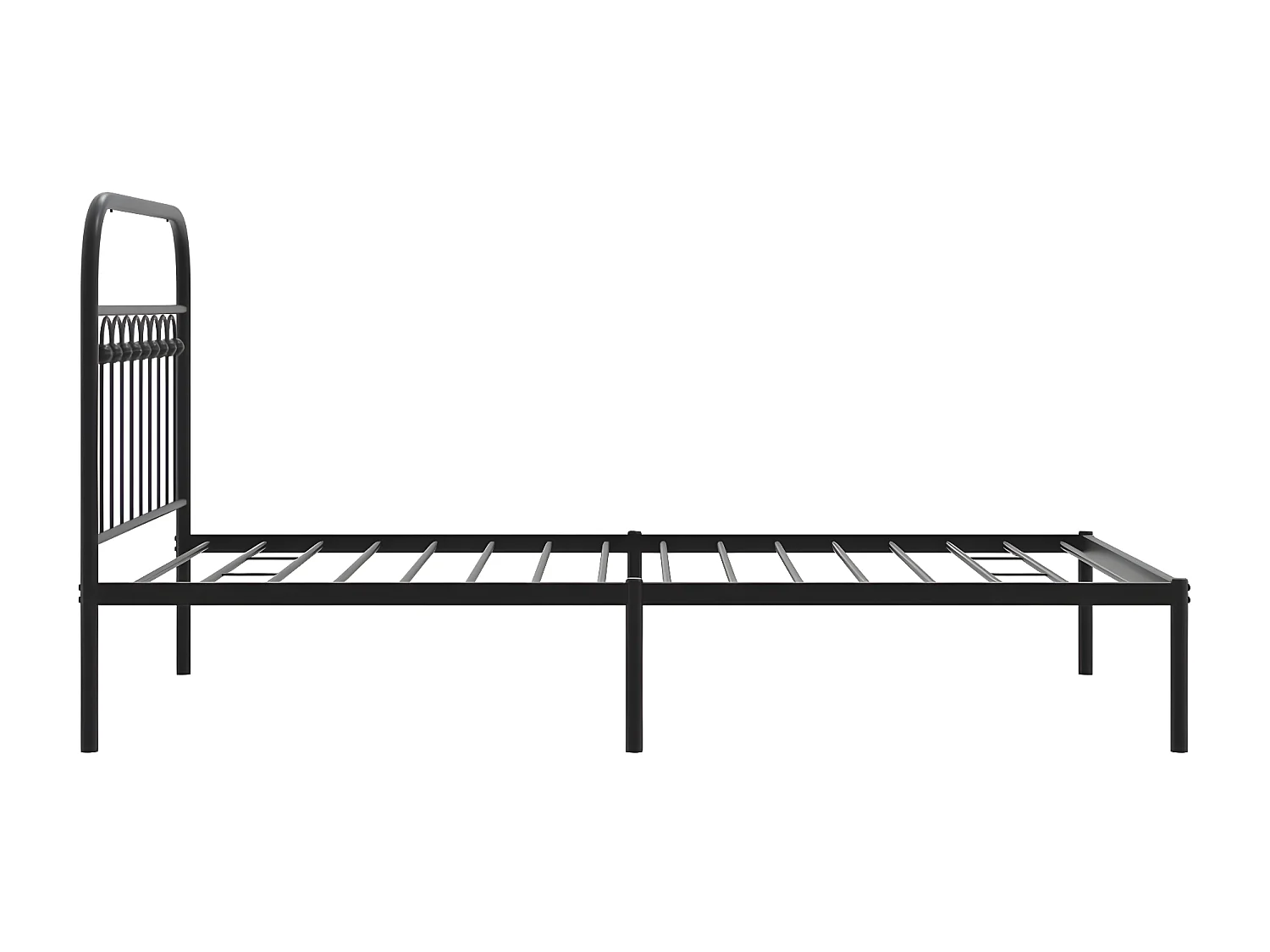 Estrutura de cama com cabeceira 100x190 cm metal preto