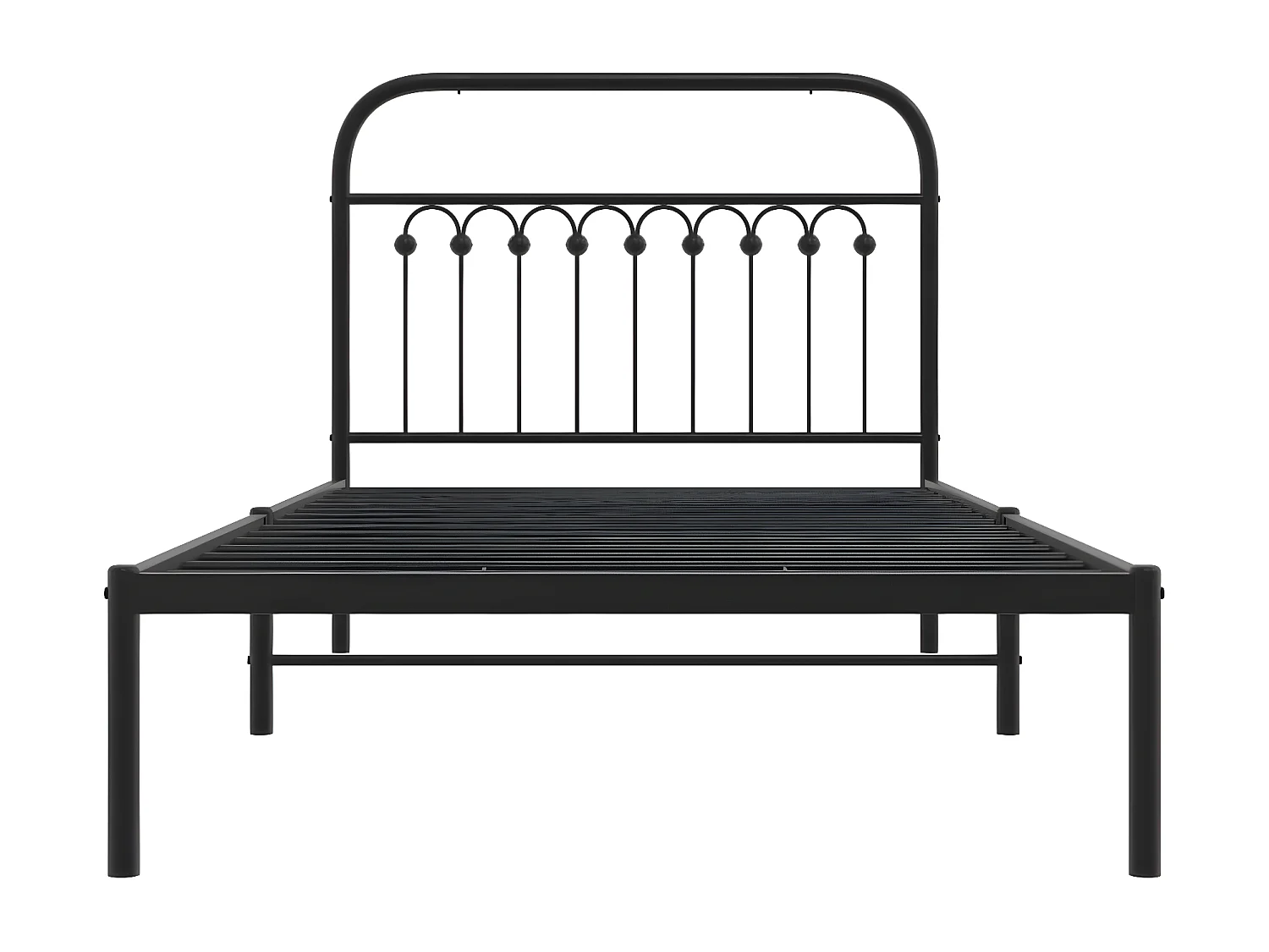 Estrutura de cama com cabeceira 100x190 cm metal preto