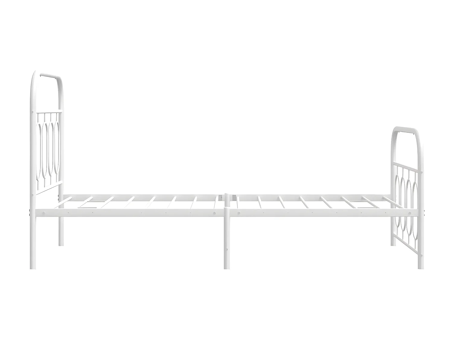 Cadre de lit métal avec tête de lit/pied de lit blanc 80x200 cm