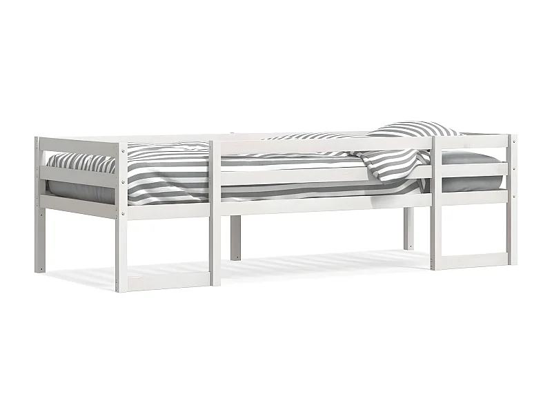 Estrutura de cama infantil 90x190 cm pinho maciço branco