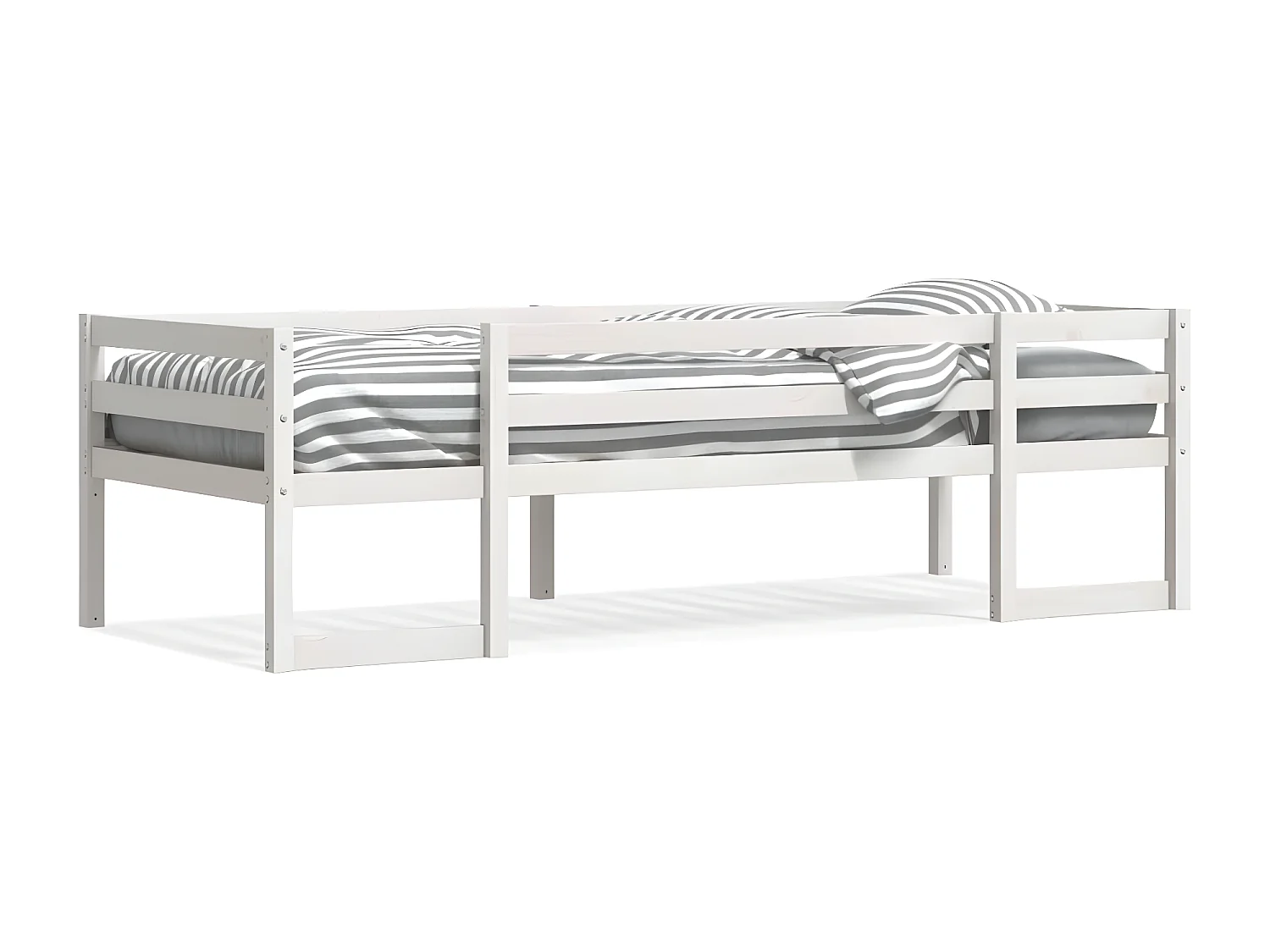 Cadre de lit pour enfants blanc 90x190 cm bois de pin massif