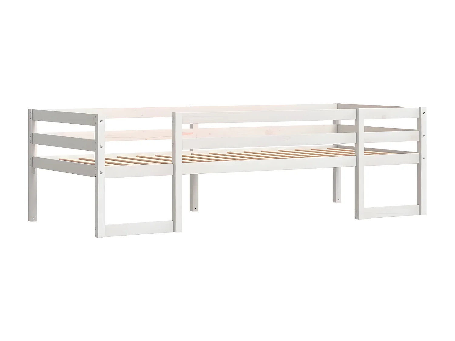 Cadre de lit pour enfants blanc 90x190 cm bois de pin massif