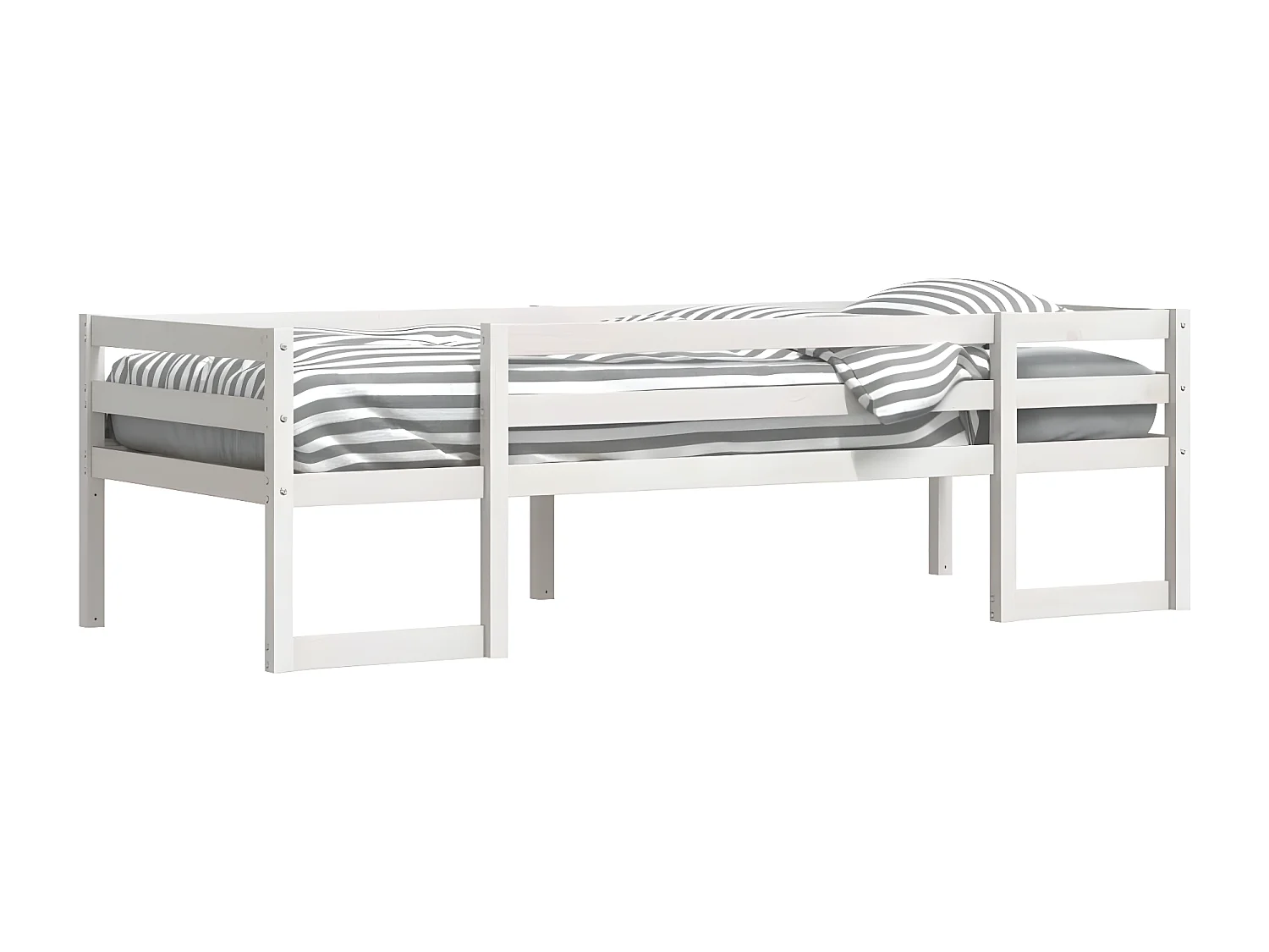 Cadre de lit pour enfants blanc 90x190 cm bois de pin massif