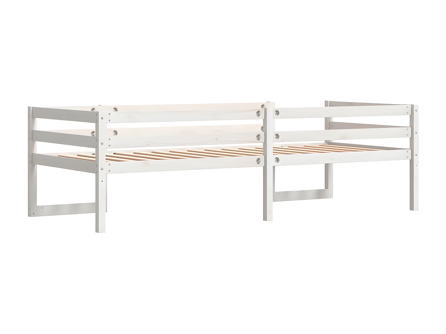 Cadre de lit pour enfants blanc 90x190 cm bois de pin massif