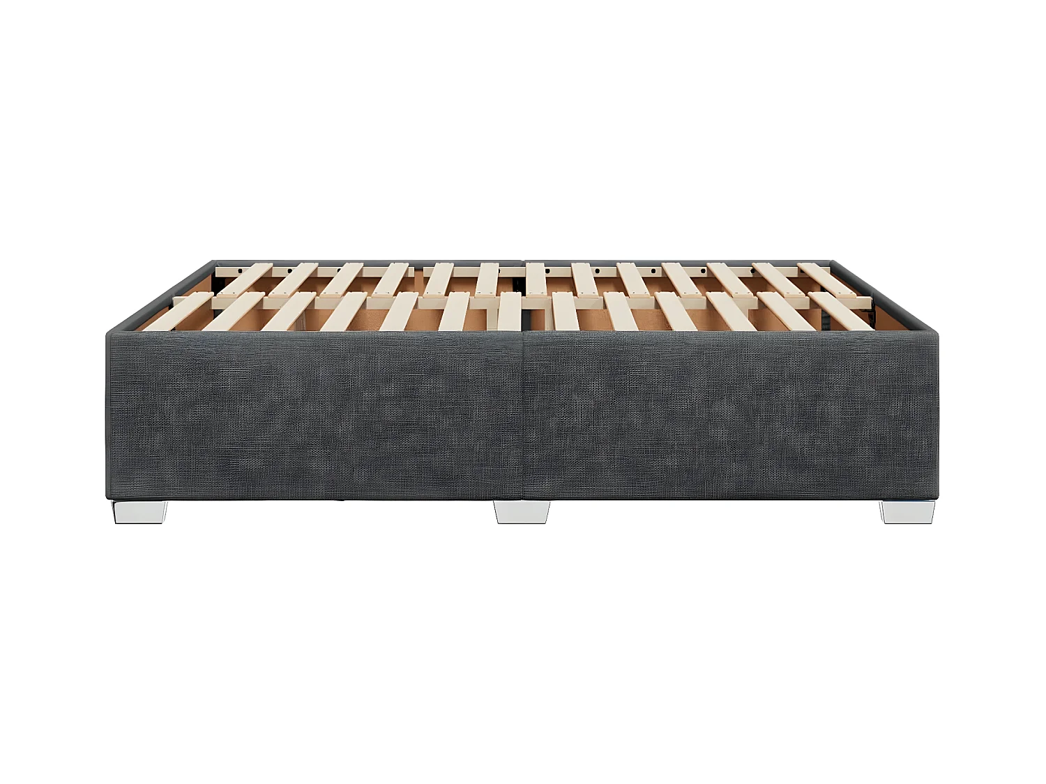 Cadre de lit Gris foncé 140 x 200 cm Tissu