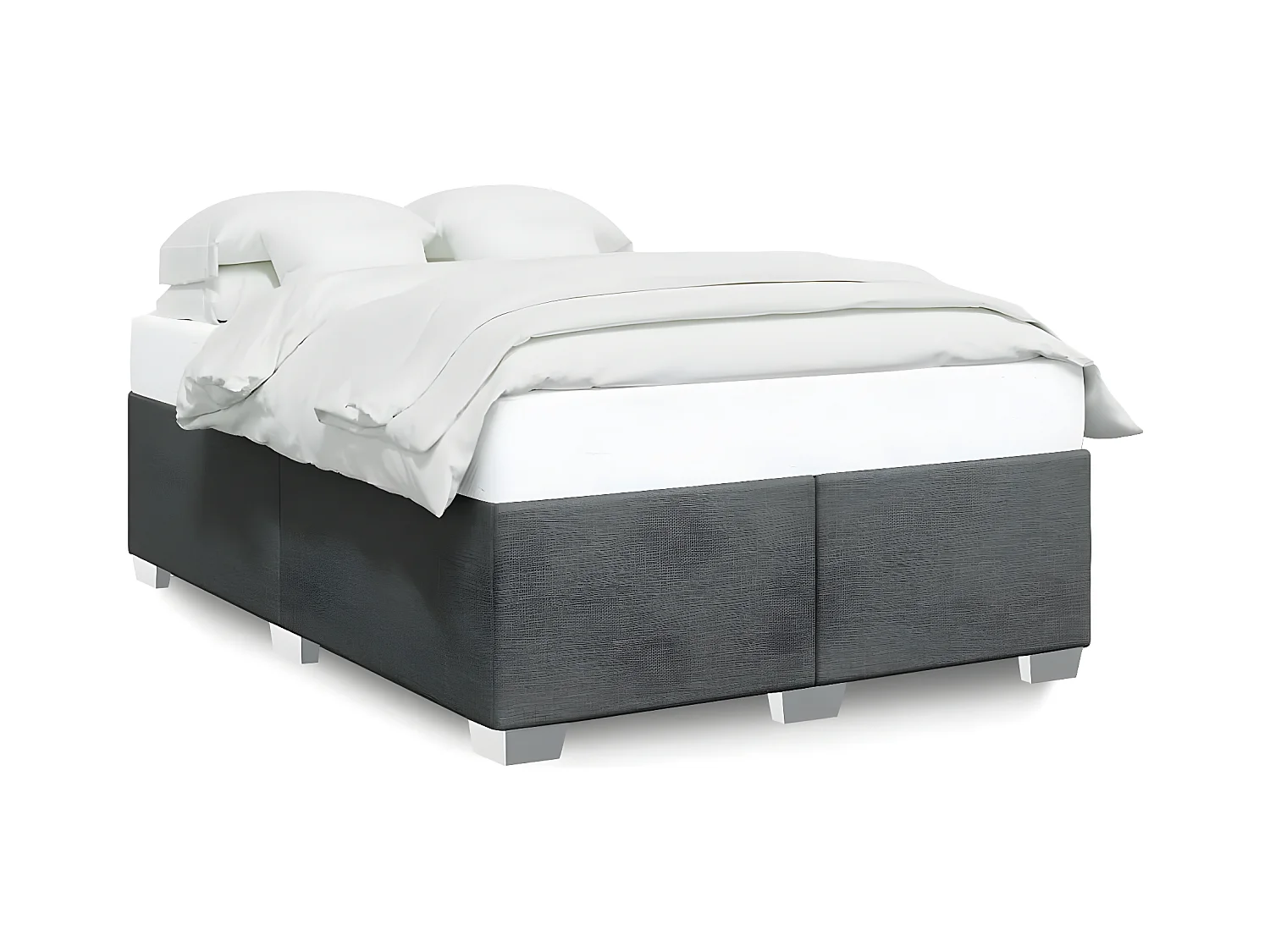 Cadre de lit Gris foncé 140 x 200 cm Tissu