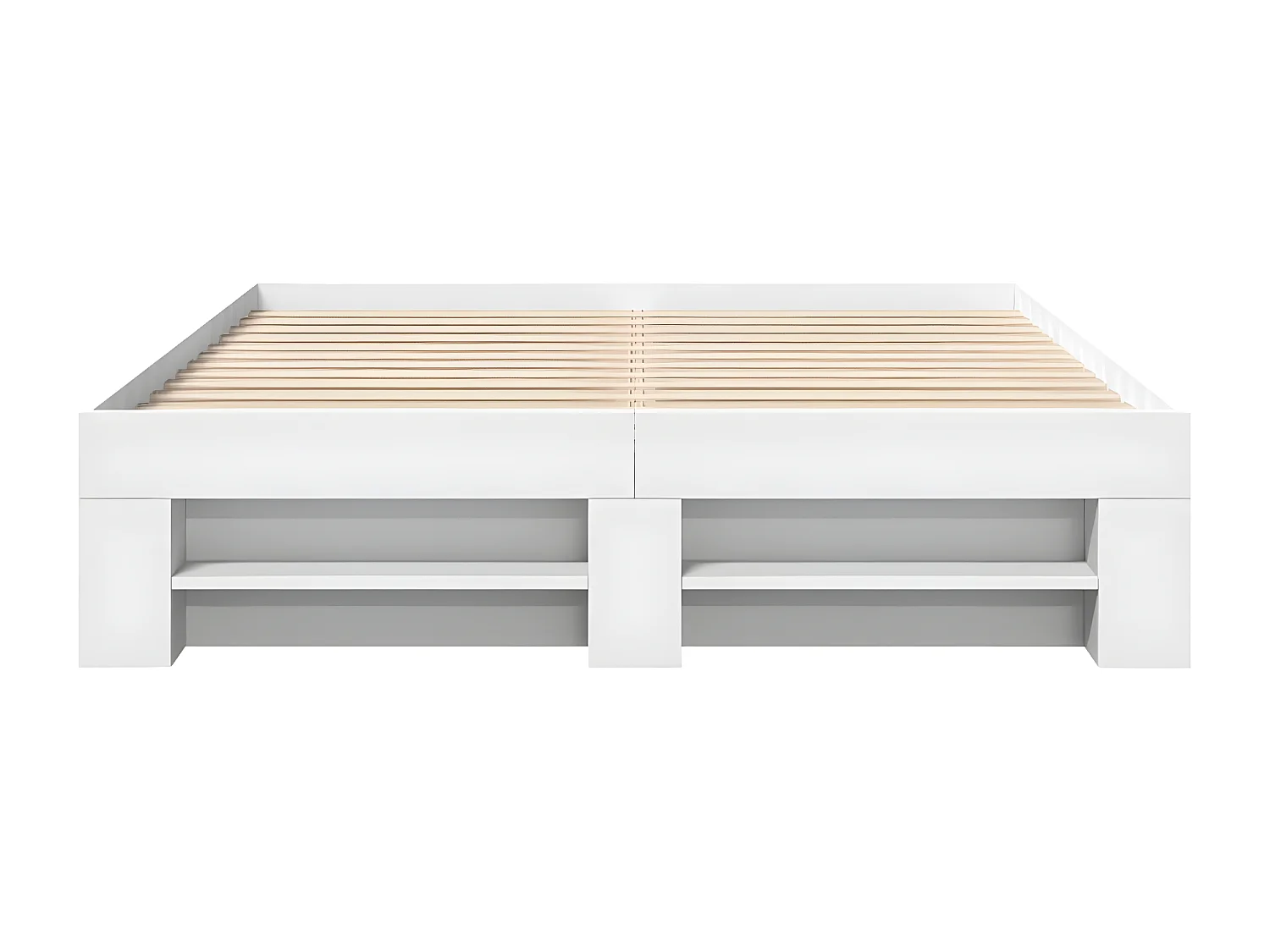 Estructura de cama madera de ingeniería blanca 140x190 cm