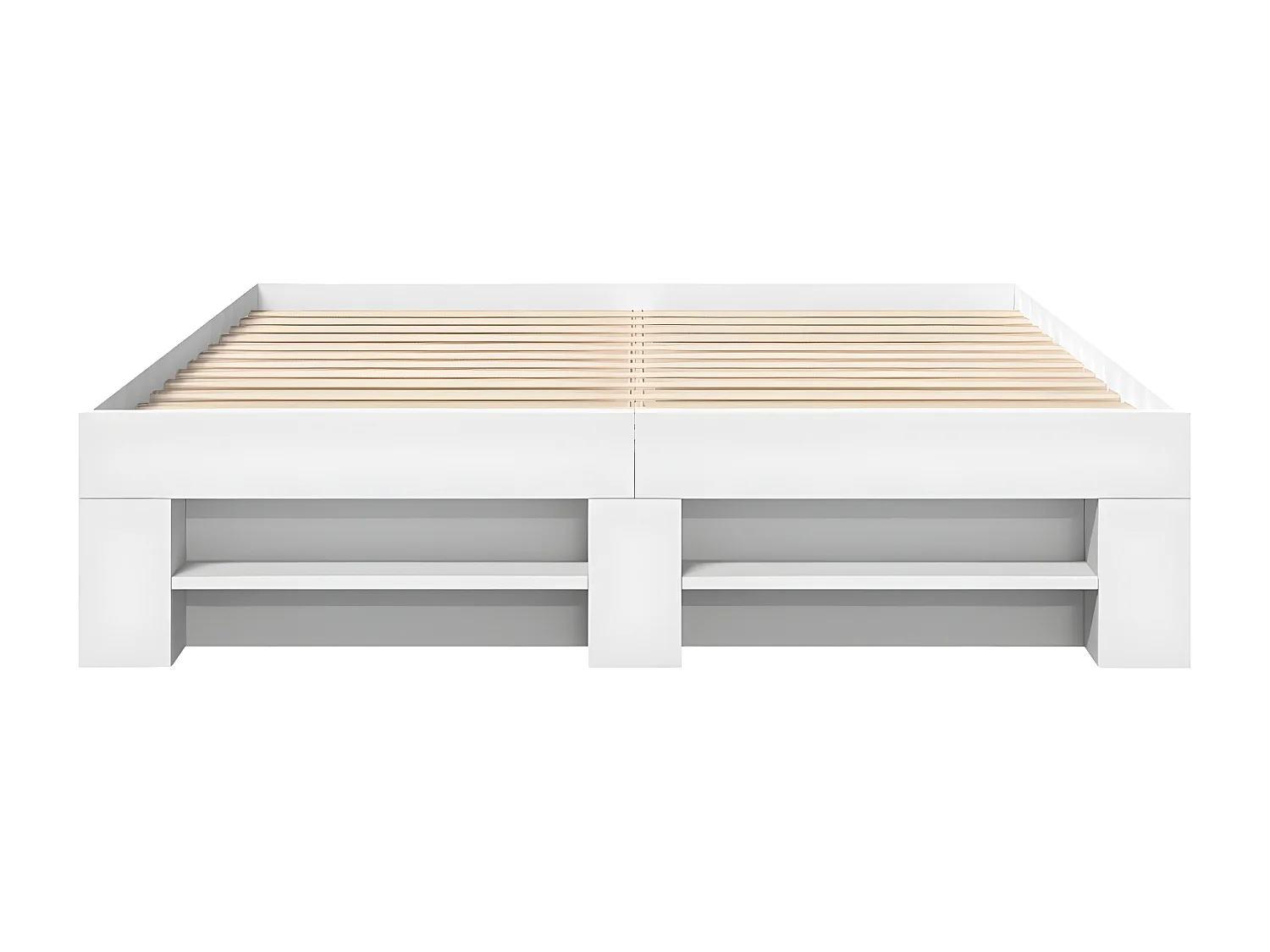 Estructura de cama madera de ingeniería blanca 140x190 cm