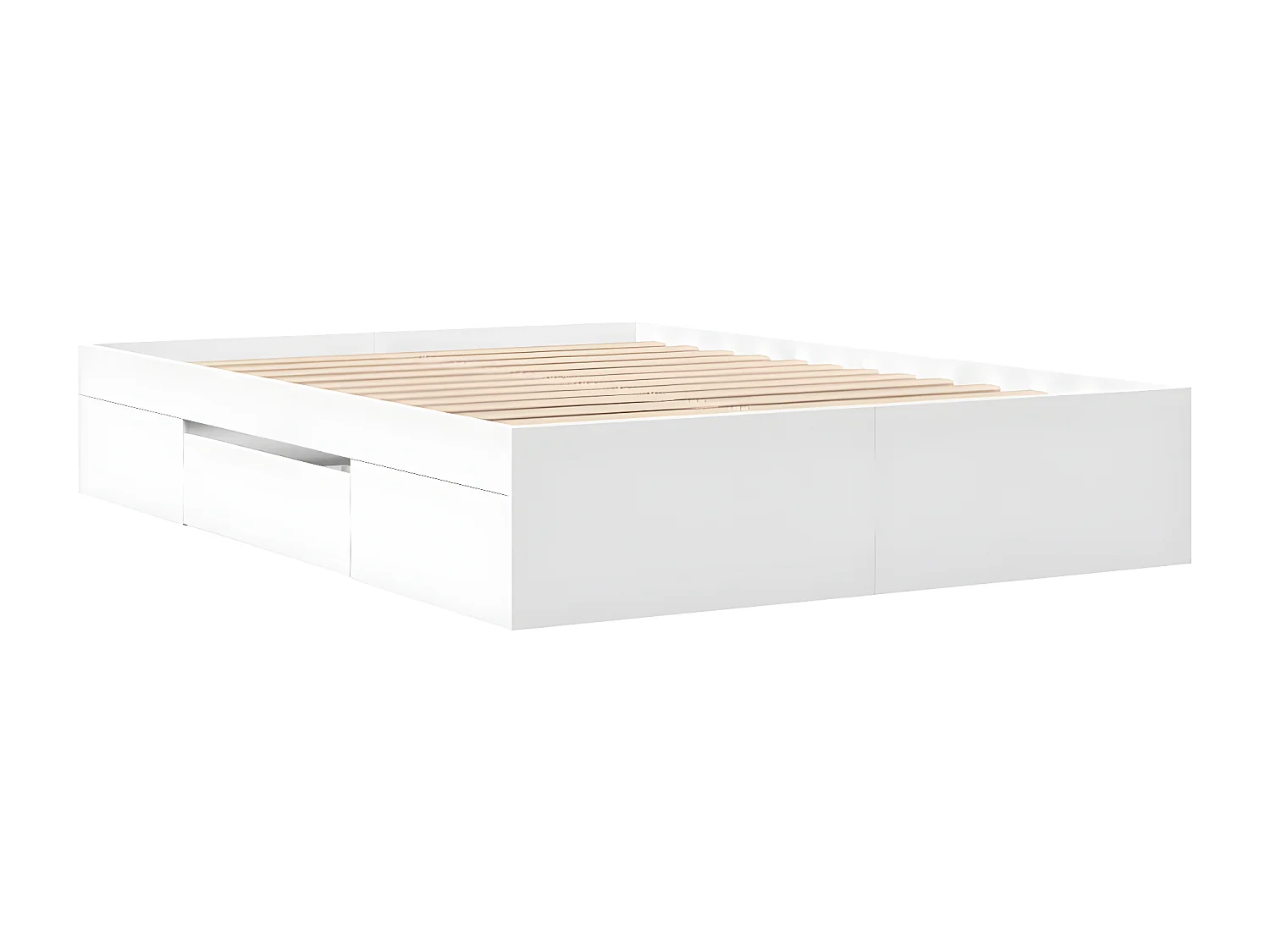 Estrutura de cama 140x190 cm derivados de madeira branco