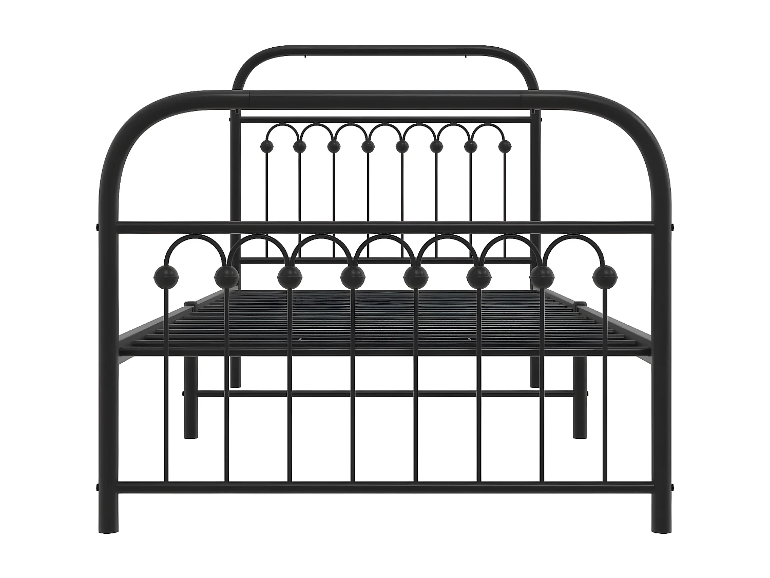 Estrutura de cama com cabeceira e pés 90x200 cm metal preto