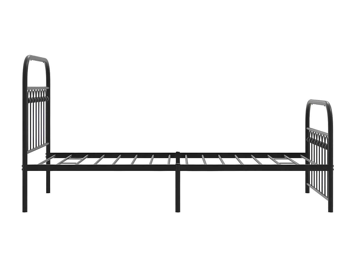 Estrutura de cama com cabeceira e pés 90x200 cm metal preto