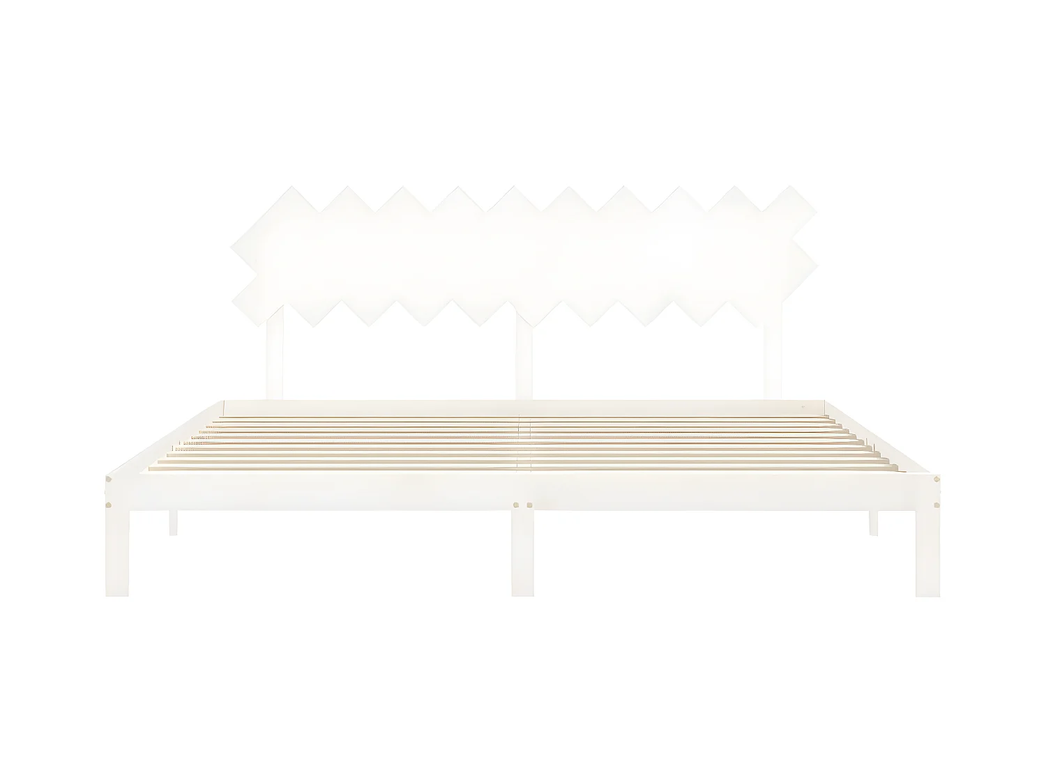 Cadre de lit avec tête de lit blanc 200x200 cm bois massif
