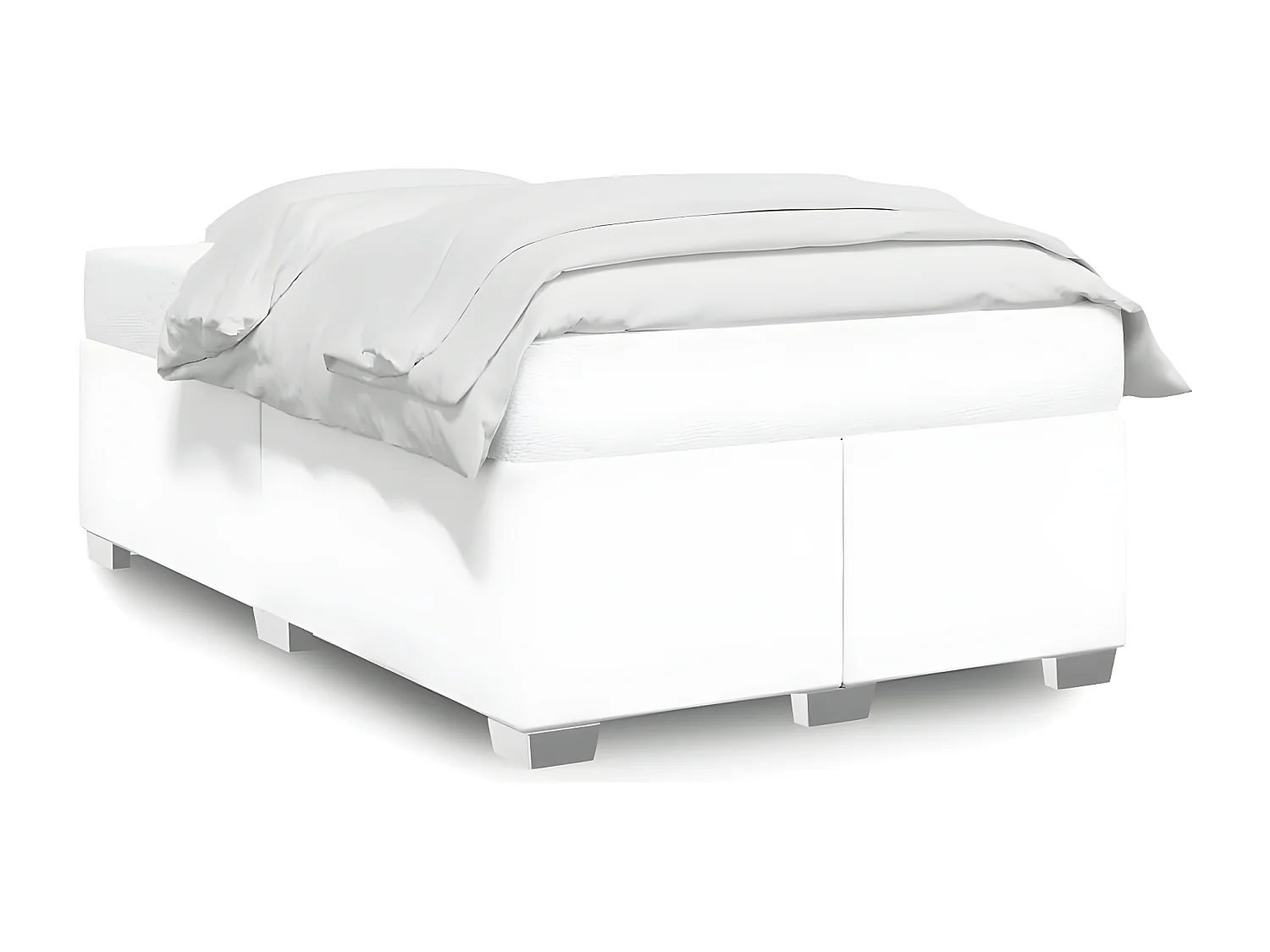 Estrutura de cama 120x190 cm couro artificial branco