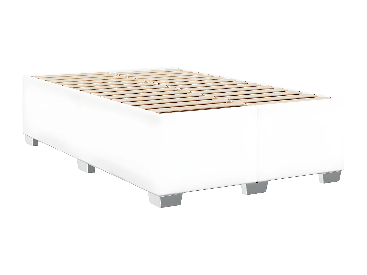 Estrutura de cama 120x190 cm couro artificial branco