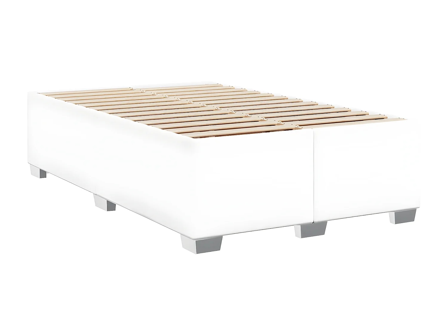 Estructura de cama cuero sintético blanco 120x190 cm