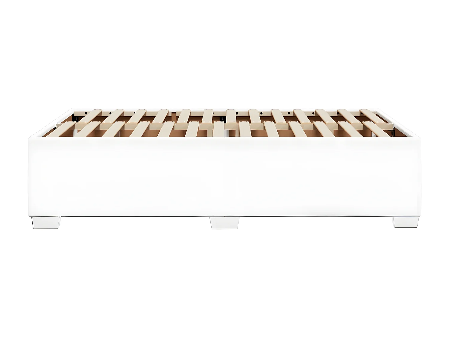 Estructura de cama cuero sintético blanco 120x190 cm
