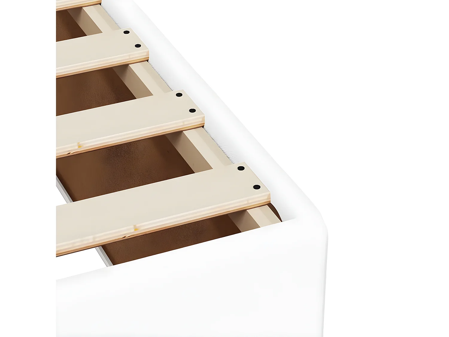 Estructura de cama cuero sintético blanco 120x190 cm