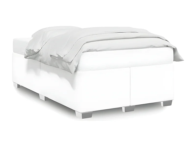 Estructura de cama cuero sintético blanco 120x190 cm
