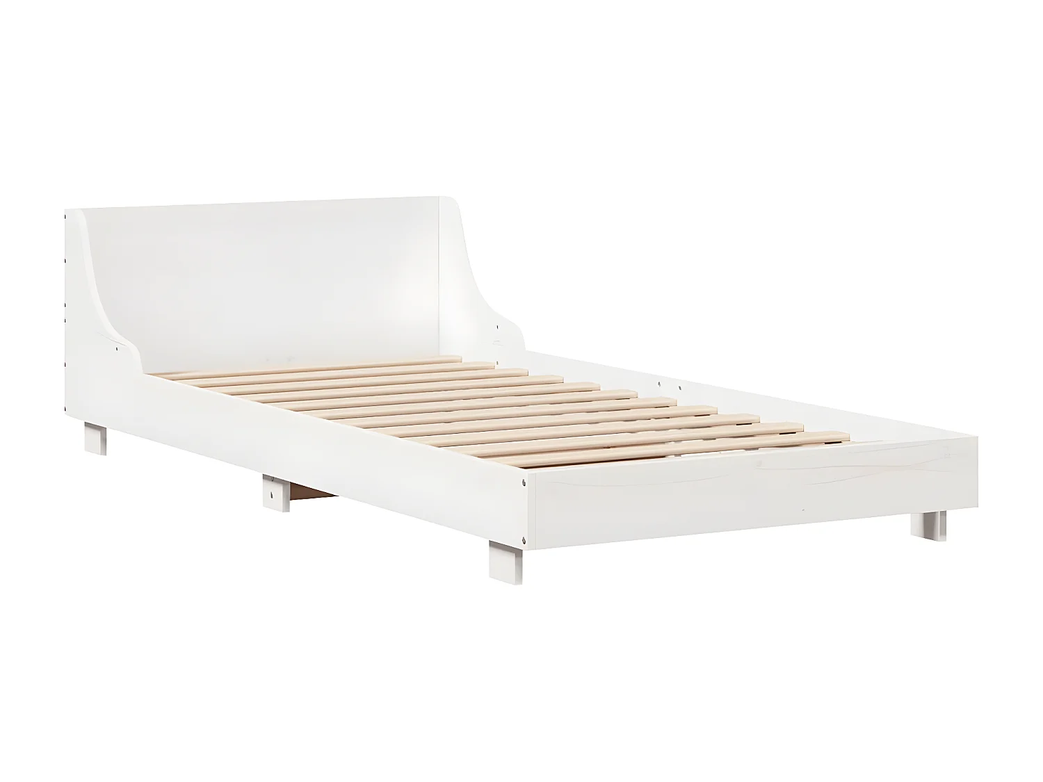 Cama sem colchão 90x200 cm madeira de pinho maciça branco