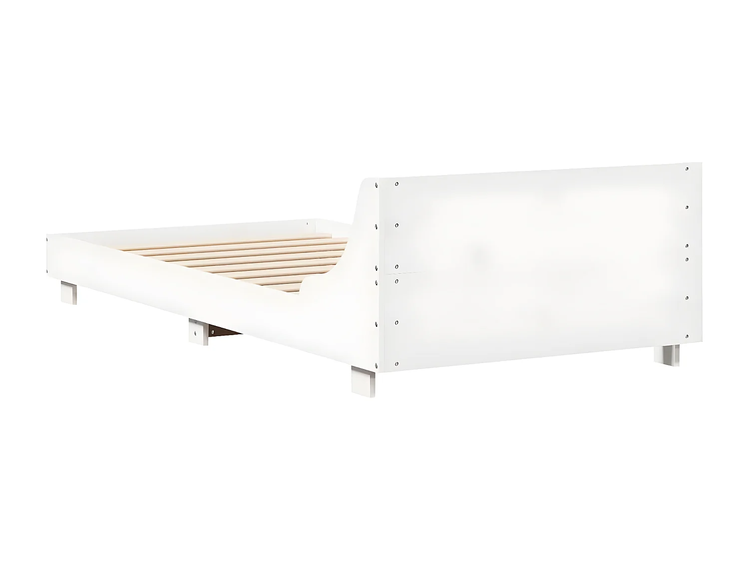 Cama sem colchão 90x200 cm madeira de pinho maciça branco