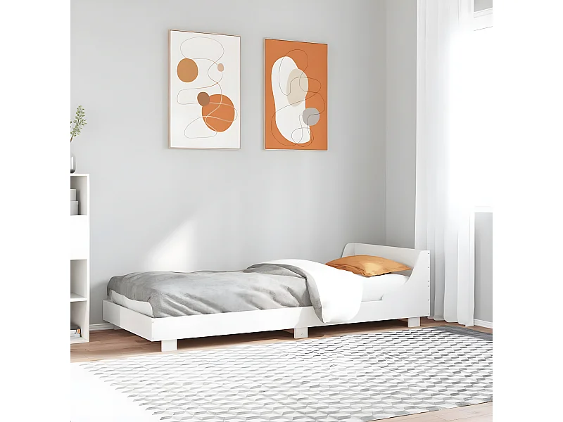 Estructura de cama sin colchón madera de pino blanca 90x200 cm