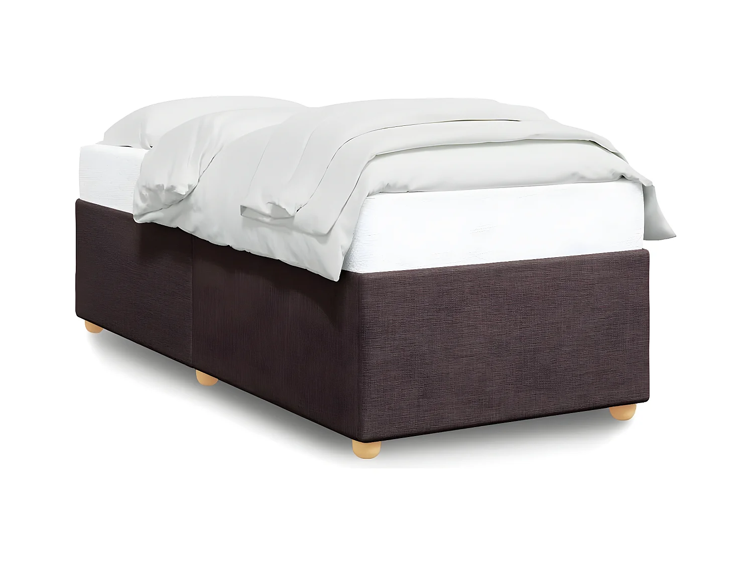 Cadre de lit Marron foncé 90x200 cm Tissu
