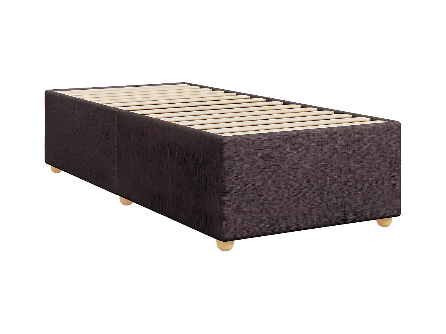Cadre de lit Marron foncé 90x200 cm Tissu