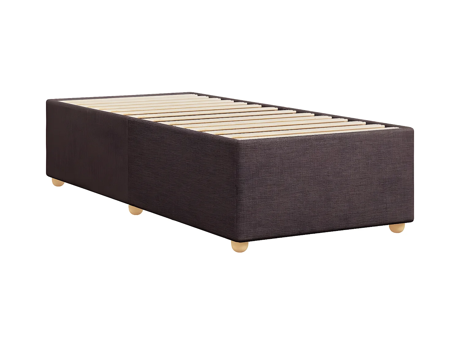 Cadre de lit Marron foncé 90x200 cm Tissu