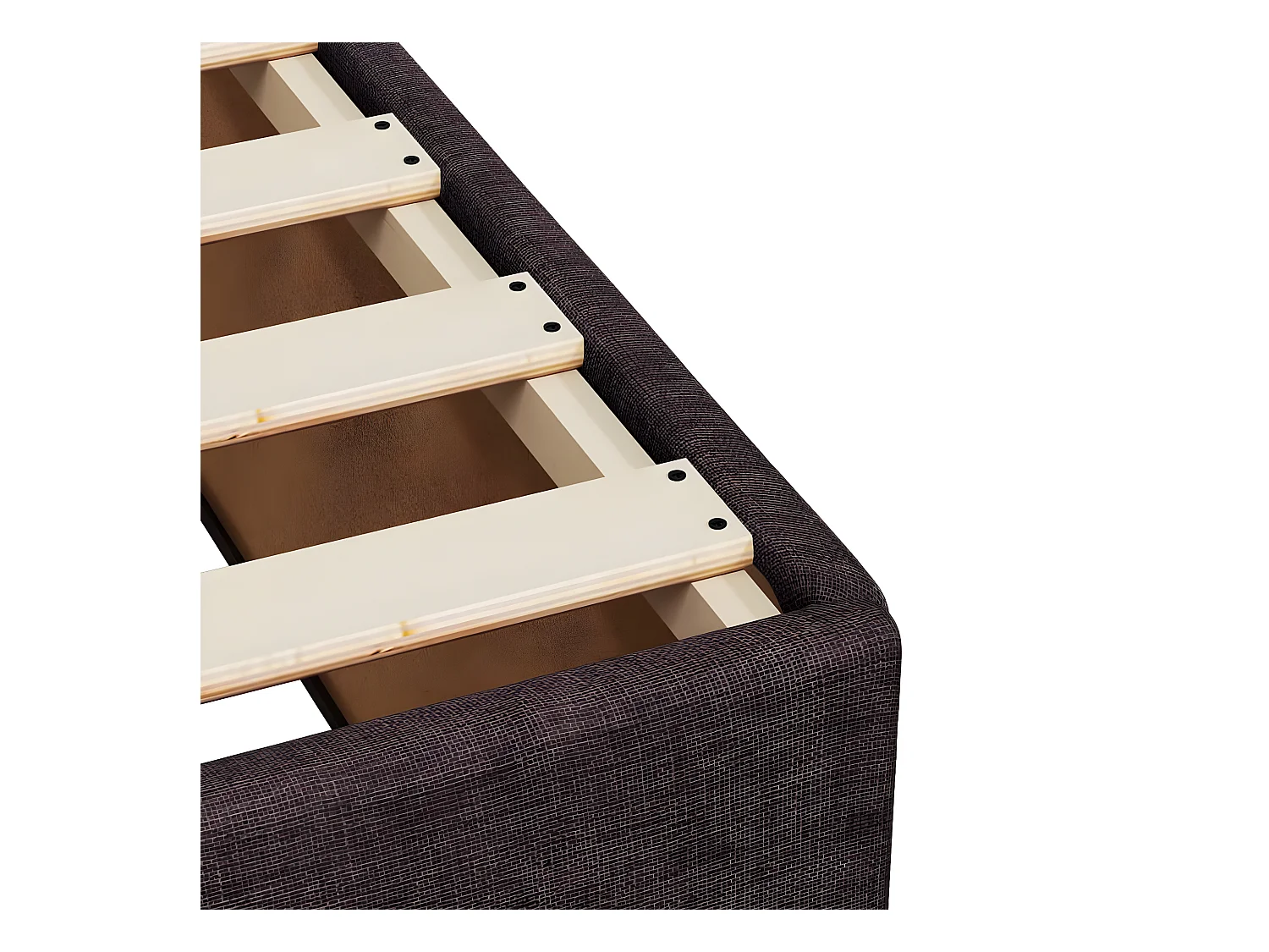 Cadre de lit Marron foncé 90x200 cm Tissu