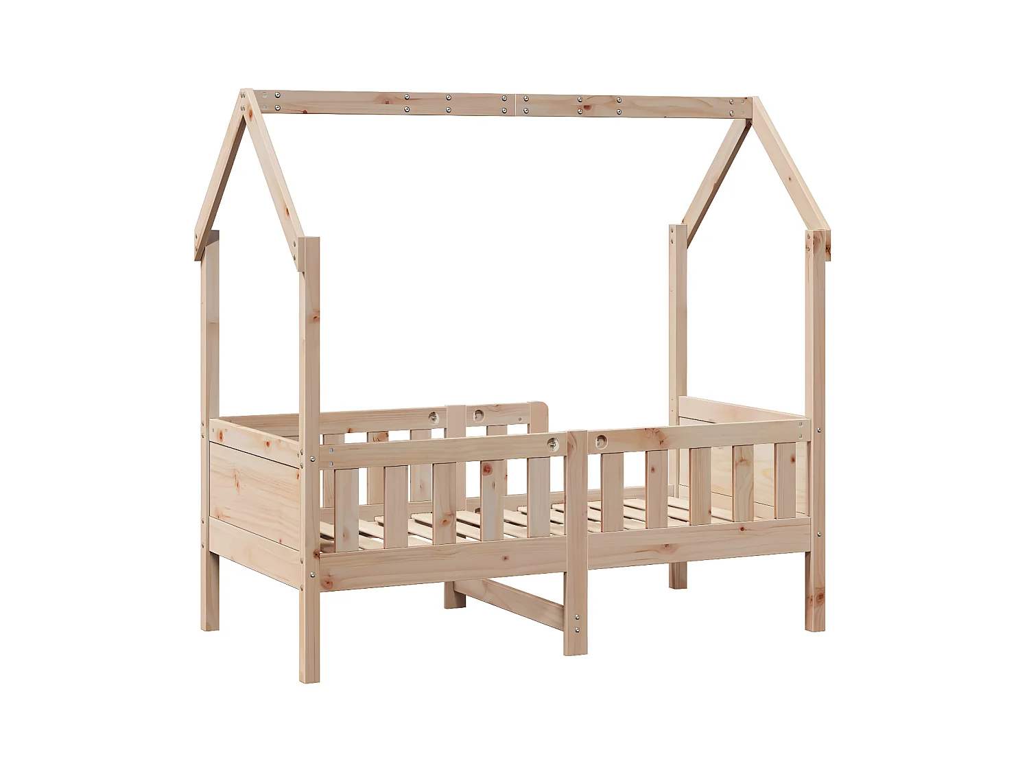 Cadre de lit d'enfants forme de maison 70x140cm bois pin massif
